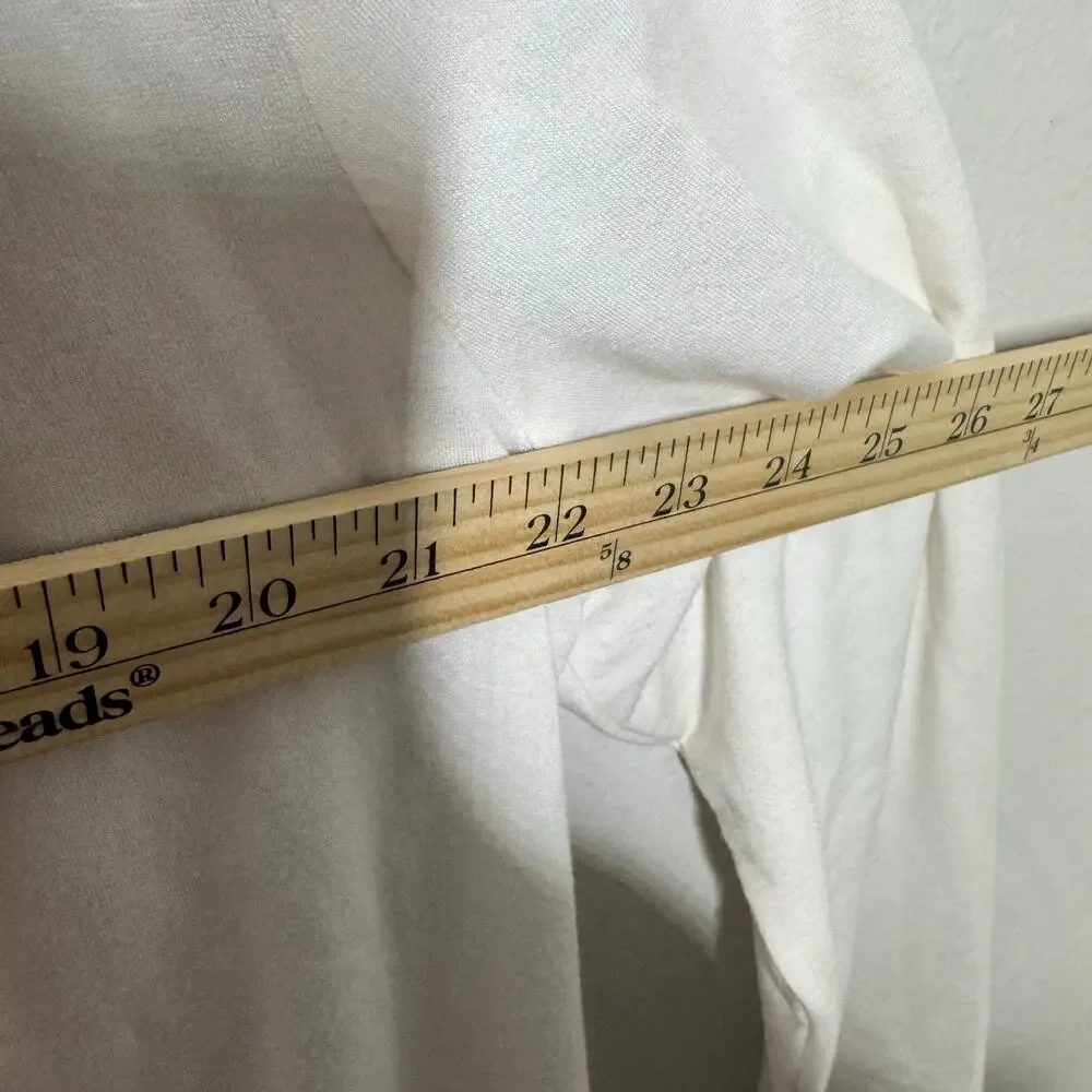 LOGO Lounge by Lori‎ Goldstein Women’s Medium White Cardigan Zip Pockets